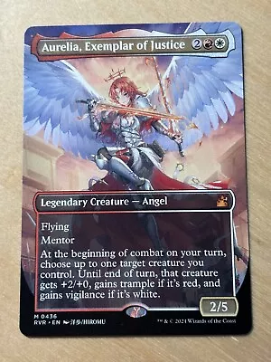 MTG Magic 1x Aurelia Exemplar Of Justice Anime Borderless Ravnica Remastered NM • $14.25