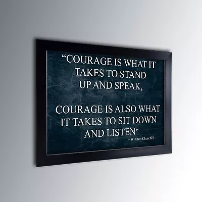 Winston Churchill Prime Minister Inspirational Quote Motivation Courage Poster • £2.99