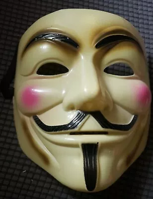$13 • Buy Halloween Masks V For Vendetta Mask, Yellow Guy Fawkes For Halloween Costume
