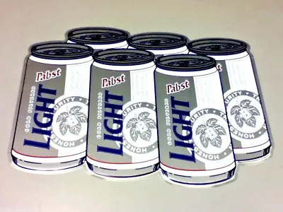 Pabst Beer Sign Metal Tin Tacker Light 6 Pack Cans Blue Ribbon PBR Can Bar  FQ2 • $30.25