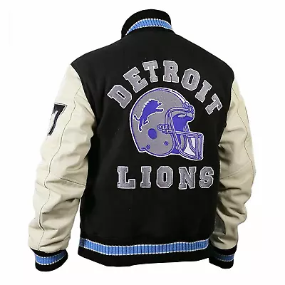 Axel Foley Beverly Hills Cop Detroit Lions Wool With Leather Sleeves Jacket • $89.99