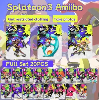 20 PCS Splatoon 3 Full Set Amiibo Cards Compatible W/ Splatoon 1 2 • $18.69