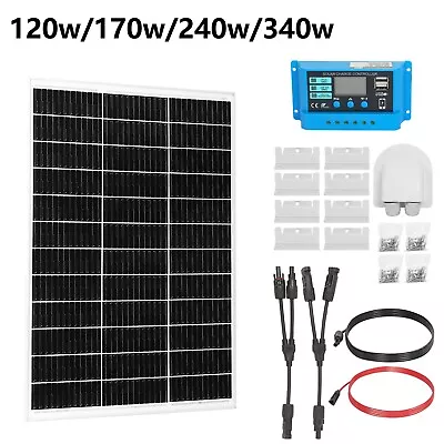 120W 170W 240W 340W Solar Panel Kit 12V For RV Campervan Caravans Boat Van Shed • £95.99