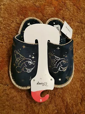 £5.99 • Buy Disney Primark Mickey Mouse Glitter Wizard Hat Slip On Mule Slippers Cosy Uk 3-4