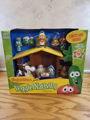 2010 Veggie Tales Nativity Lights And Musical Playset Rare New Nib Big Idea • $125