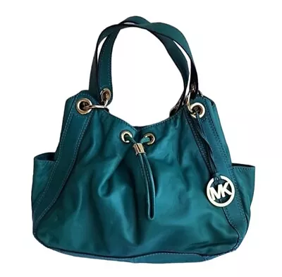 Michael  Kors Green  Leather Ludlow Drawst Shoulder Bag • $85