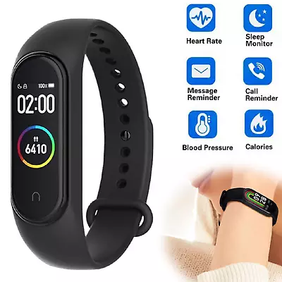 Bluetooth Smart Bracelet Fitness Watch Heart Rate Monitor Pedometer Tracker AU • $18.99