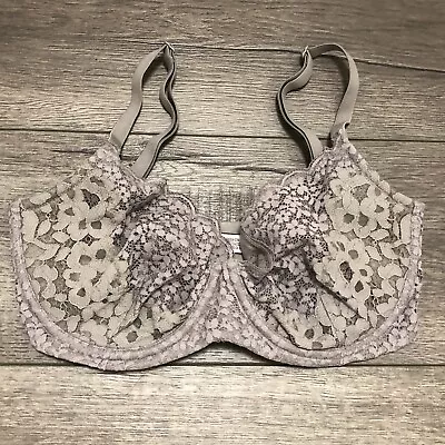 Victorias Secret Body By Victoria Taupe VS Crochet Lace Sling Unlined Bra • $17.99