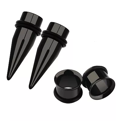 $9.99 • Buy 2 Pairs Stainless Steel Ear Taper Stretcher Kits Ear Gauges Plugs Flesh Tunnels