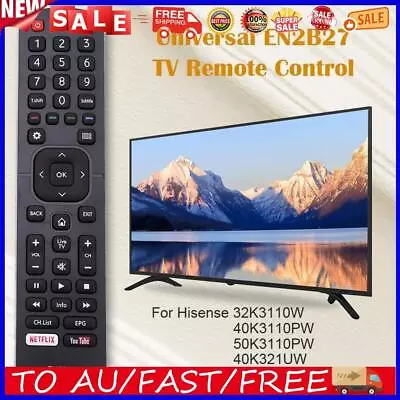 Universal EN2B27 TV Remote Control For Hisense 32K3110W 40K3110PW 50K3110PW • $10.45