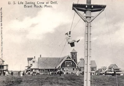 US Life Saving Service Station Crew Drill Brant Rock Massachusetts Postcard • $8.22