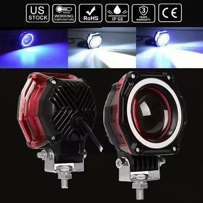 3'' Inch Halo LED Work Pods Lights Bar Hi/Low Beam Truck Offroad 4WD Driving Fog • $14.99