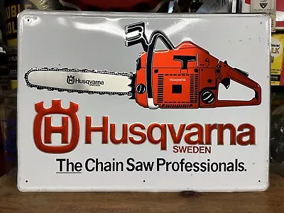 VINTAGE HUSQVARNA CHAINSAW SIGN Stihl Pioneer Homelite McCulloch Olympic • $275