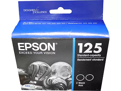 Epson T125120-D2 #125 Black Ink 2-Pack • $32.22