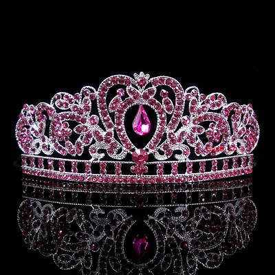 Kids Pink Heart Girl Children Wedding Prom Mini Tiara Crown Princess  • $12.50