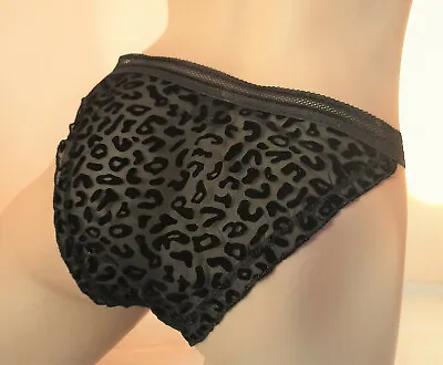 £5.05 • Buy Black Nylon String Bikini Sheer Frilly Half Back Tanga Panties UK 10 S - US 6-7