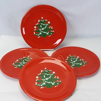 Waechtersbach Christmas Tree 10” Dinner Plates Red Lot Of 4 • $99