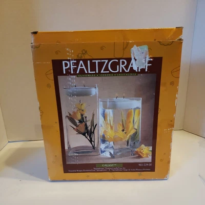 $9.99 • Buy NEW Pfaltzgraff Galaxy Light Beams 2 FLOATING CANDLE VASES  Floral Inserts
