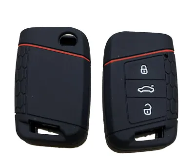 $4.96 • Buy Fit VW Teramont 3 Button Smart Remote Key Fob Silicone Case Cover Black