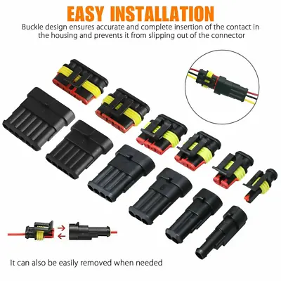 £12.95 • Buy 708PCS 1-6 Pin Car Automotive Waterproof Electrical Wire Connector Plug Kit Set