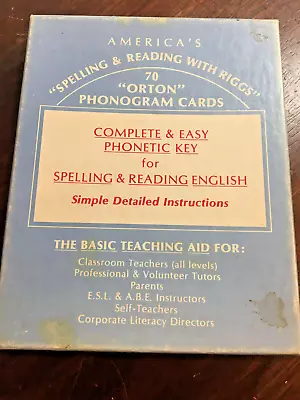 70 Orton Phonogram Cards Vintage Basic Teaching Aid Riggs 1987 With Box • $12.50