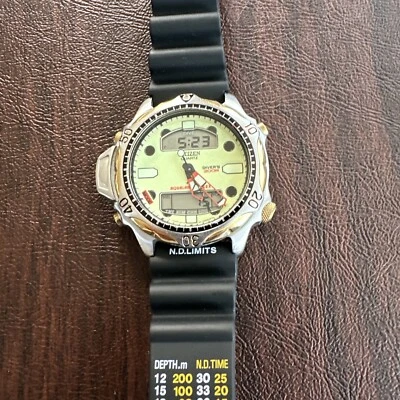 $199 • Buy Vintage CITIZEN Aqualand Promaster C506-E80419 200m Depth Meter MENS DIVE WATCH