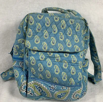 Vera Bradley Blue Paisley Quilted Backpack Minor Wear See Pics • $19.98