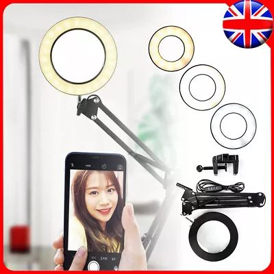 LED Desk RepairLamp 10x Magnifier Glass With Light Stand Clamp Beauty Magnifying • £15.88