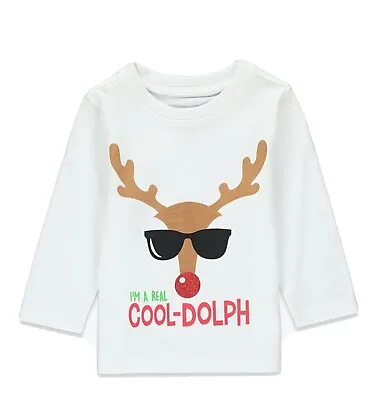 £3.49 • Buy Kids Baby Reindeer Rudolph Print Xmas Christmas Top Long Sleeve T-shirt