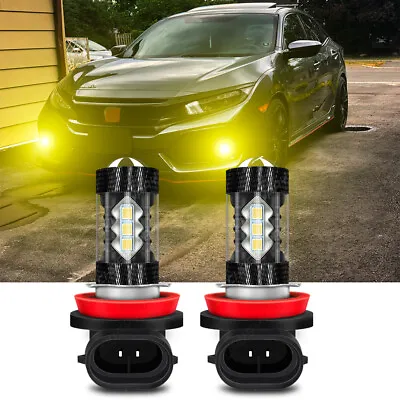 2X H11 LED Headlight Low Beam Kit Bright Yellow 3000K Light Bulb Fog Lamp 8000LM • $10.39