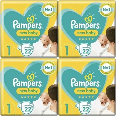 88 X Pampers New Baby Size 1 - Carry Pack - With Protection For Sensitive Skin • £21.49