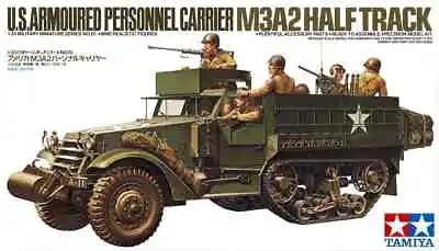 Tamiya 35070 WWII U.S. Armored Personnel Carrier M3A2 Half Track Model Kit 1/35 • $19.50