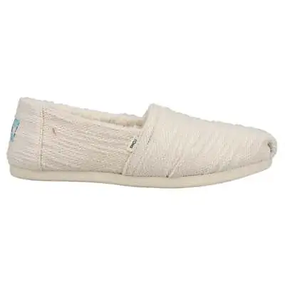 TOMS Alpargata Cozy Knit Slip On  Womens White Flats Casual 10017349T • $24.99