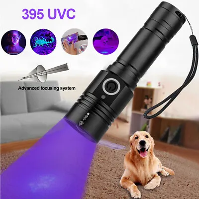 £16.33 • Buy Aluminum Alloy UVC Germicidal Flashlight Disinfection Lamp LED Zoomable Torch