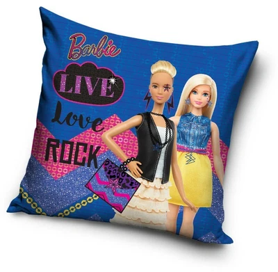 £5.49 • Buy Barbie Doll Cushion Cover/Pillowcase 38 X 38 Cm 'Live Love Rock'