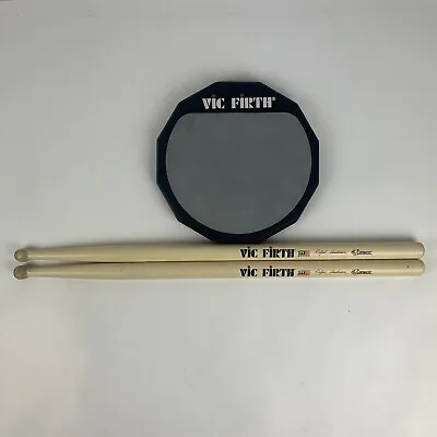 Vic Firth 6 Inch Single Sided Drum Practice Pad With Threaded Mount & Drumsticks • $19.99