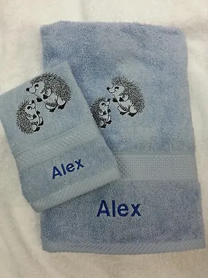 £14 • Buy Personalised Hedgehog Towel Set Christmas Gift Pres Hand Towel And Face Cloth