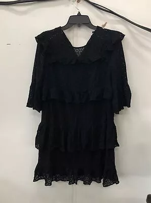 Madewell Women's Black Tiered Lace Dress Sz 4 • $9.99