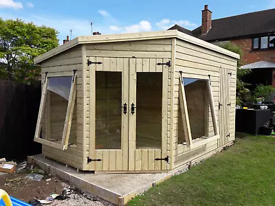  14'x8' 19mm TANALISED T&g Shiplap CORNER Summerhouse/shed Combi Pent Roof. • £4334.40