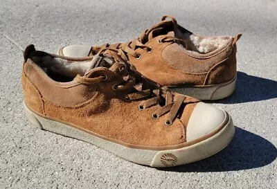 UGG Evera 1888 Chestnut Suede Shoes Shearling Sneakers Women’s Size 7 • $38