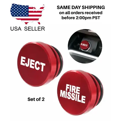 2PCS Aluminum Car Cigarette Lighter Button Cover Fire Missile Eject Button 12V • $9.99