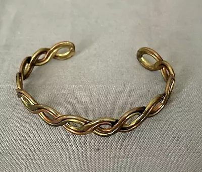 Vintage Jewelry - Twisted Brass & Copper Wire  - Cuff Bracelet • $5