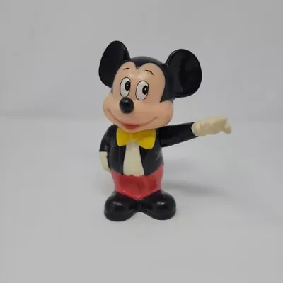 Vintage Mickey Mouse Walt Disney Coin Piggy Bank Plastic  6.5  China No Bottom • $9.99