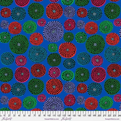 Free Spirit Kaffe Fassett Disks Blue Cotton Fabric By The Yard • $12.50