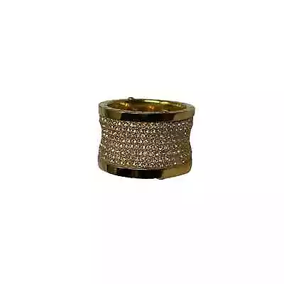 Michael Kors Pave Barrel Ring Gold Tone Metal Size 8  • $79.98