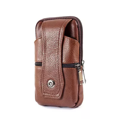 Men Leather Purse Waist Bag Wallet Phone Belt Pouch Shoulder Crossbody Bag Pack • £7.99