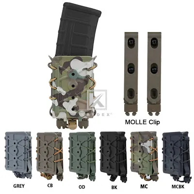 KRYDEX Tactical 5.56 7.62 Mag Pouch MOLLE Clip Mag Holster Carrier Hard Shell • $17.95