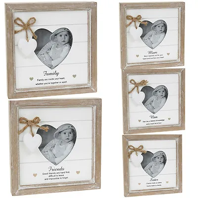 Picture Photo Frame Wooden Mdf Plaque Home Memories Stand Shabby Chic Hanging • £5.99