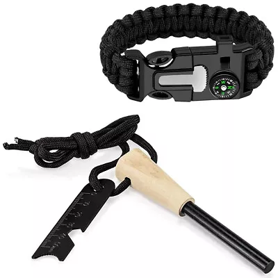 Fire Starter Ferro Rod Flint And Steel Fire Starter Kit With Multi Tool Bracelet • $8.49