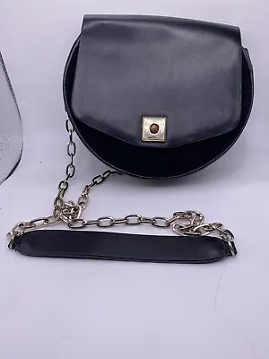 Zara City Bag Purse Crossbody Chain Strap Black Faux Leather & Suede SaddleStyle • $8